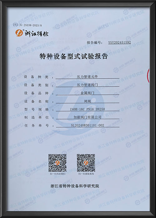 特种设备型式试验报告-闸阀