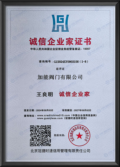 中国诚信企业家证书