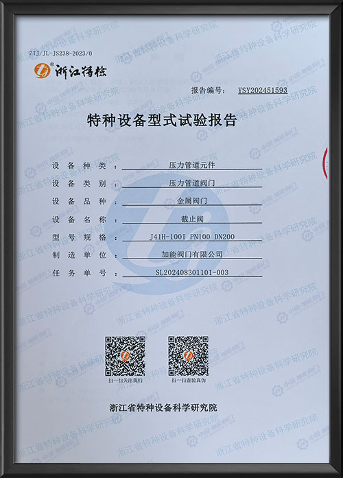 特种设备型式试验报告-截止阀