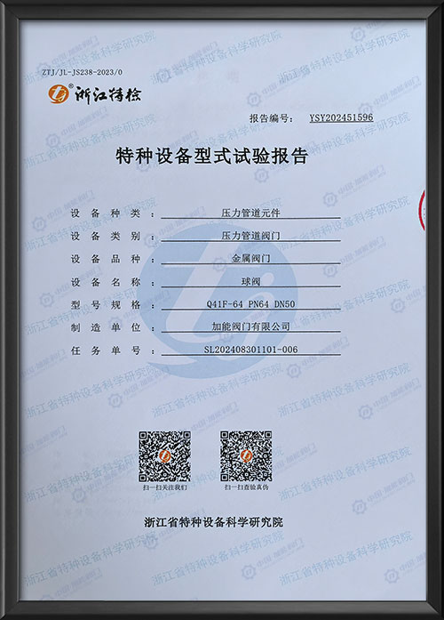 特种设备型式试验报告-球阀